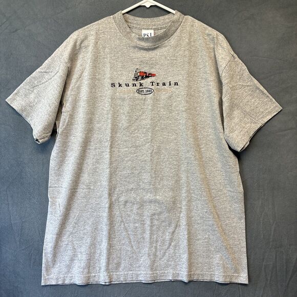 Vintage Skunk Train Shirt Mens XL PSI Printed Sportswear Inc Fort Bragg Limited - Picture 1 of 7